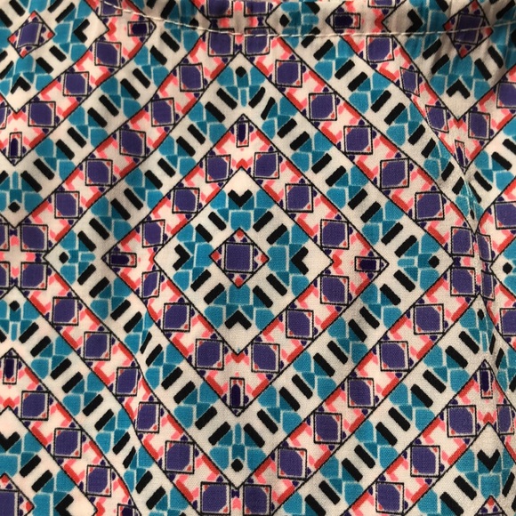 Gap Sleeveless Romper Geometric Shorts Purple/White/Blue - Small Tall (ST) - Picture 3 of 13